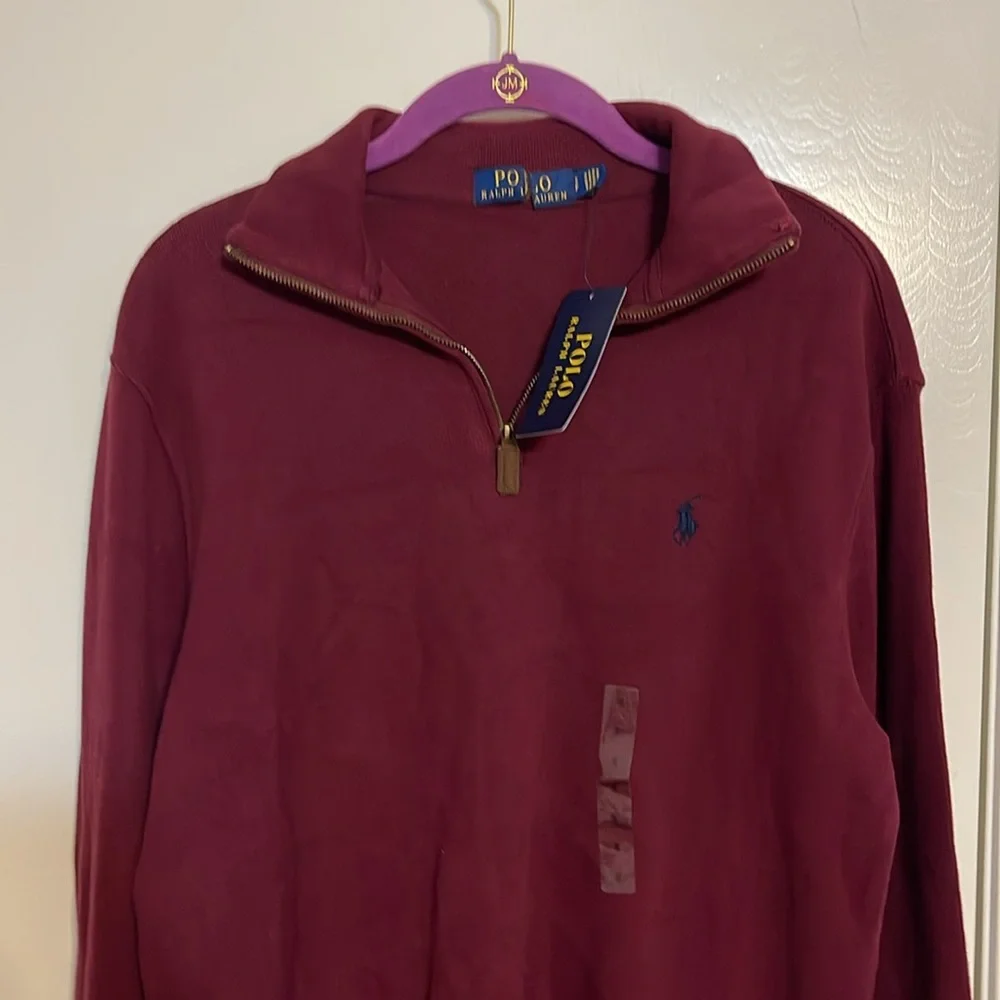 Polo by Ralph Lauren Burgundy Quarter-Zip Long Sleeve Shirt
